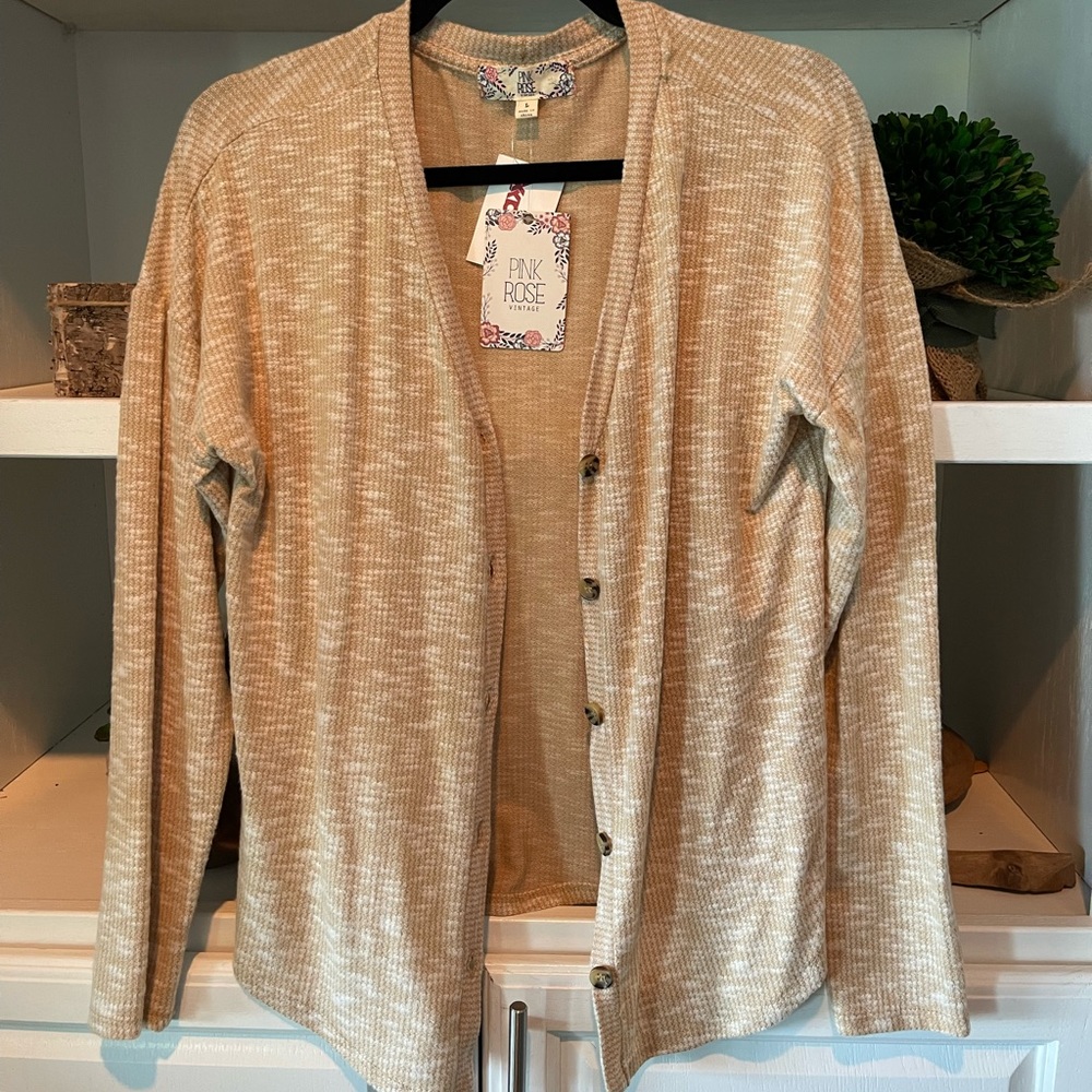 L Pink Rose Cardigan